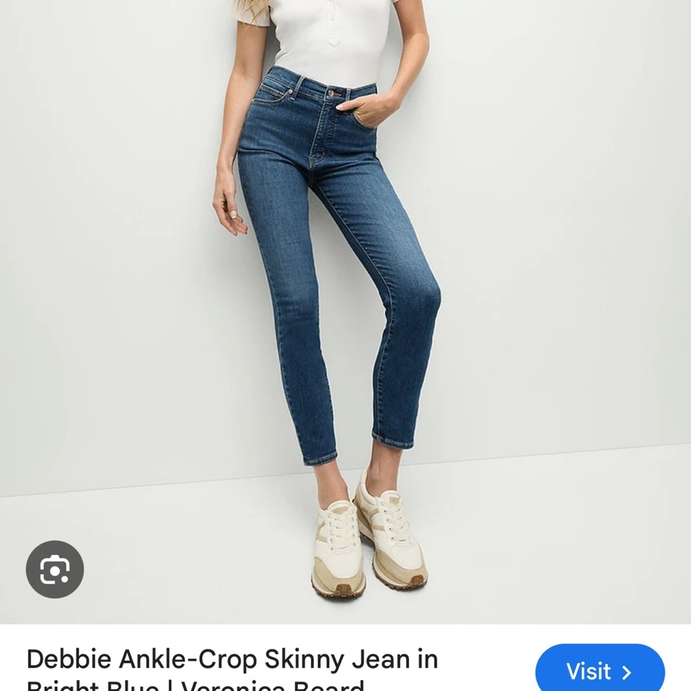 Veronica Beard Blue Ankle Cropped Jeans
